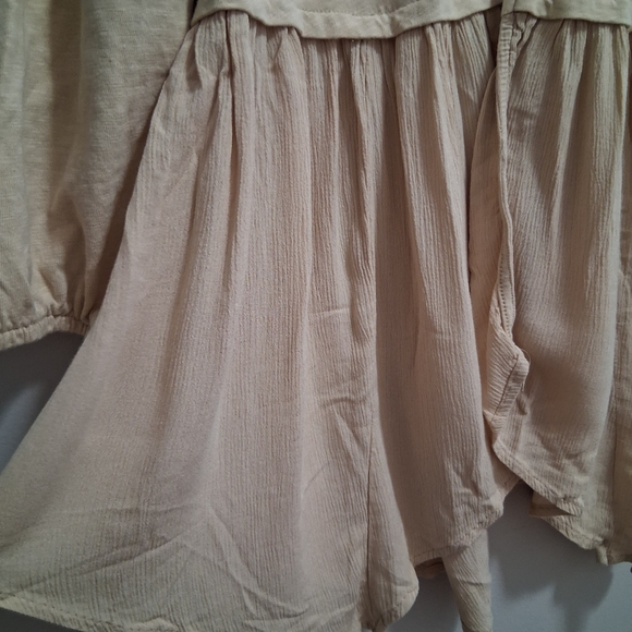 Torrid Crepe Open Balloon Sleeve Top Cardigan Oatmeal Beige Size 0 / Large - Picture 3 of 6